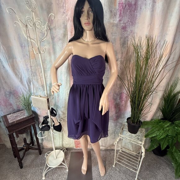 📌Alfred Angelo Draped Natural Waist Bodice  Bridesmaid - Prom  - Cocktail Dress - Picture 1 of 16